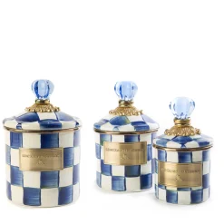 MacKenzie-Childs Kitchen & Dining Sets|Kitchen Storage & Organization<Royal Check Little Canisters, Set of 3