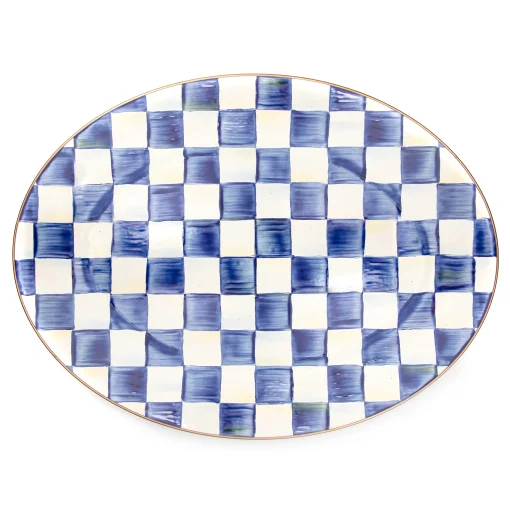 MacKenzie-Childs Bar Entertaining|Serveware<Royal Check Medium Oval Platter
