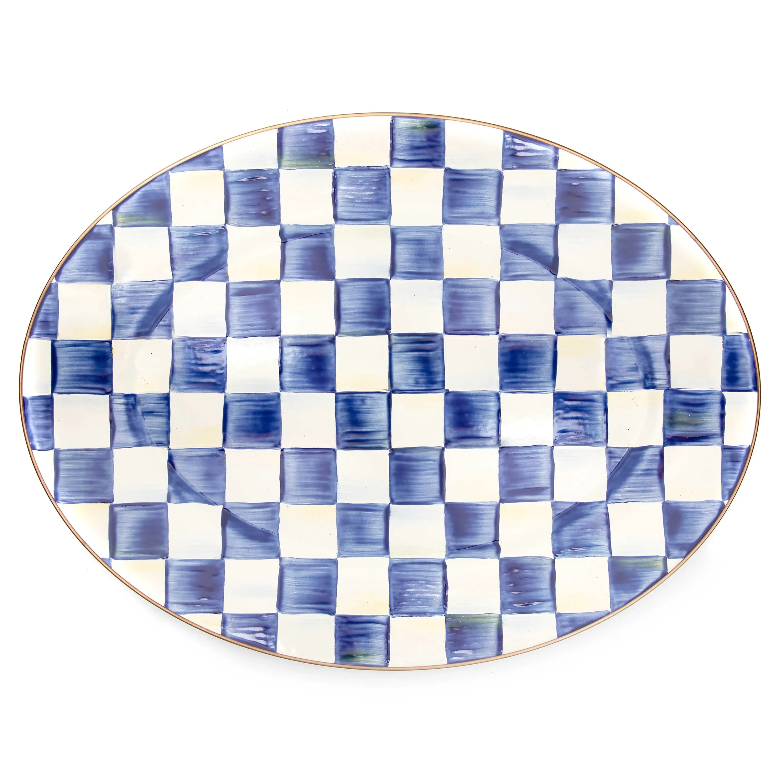 MacKenzie-Childs Bar Entertaining|Serveware<Royal Check Medium Oval Platter
