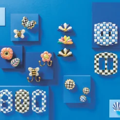 MacKenzie-Childs Finishing Touches|Room Accents<Royal Check Petit Four Round Knob