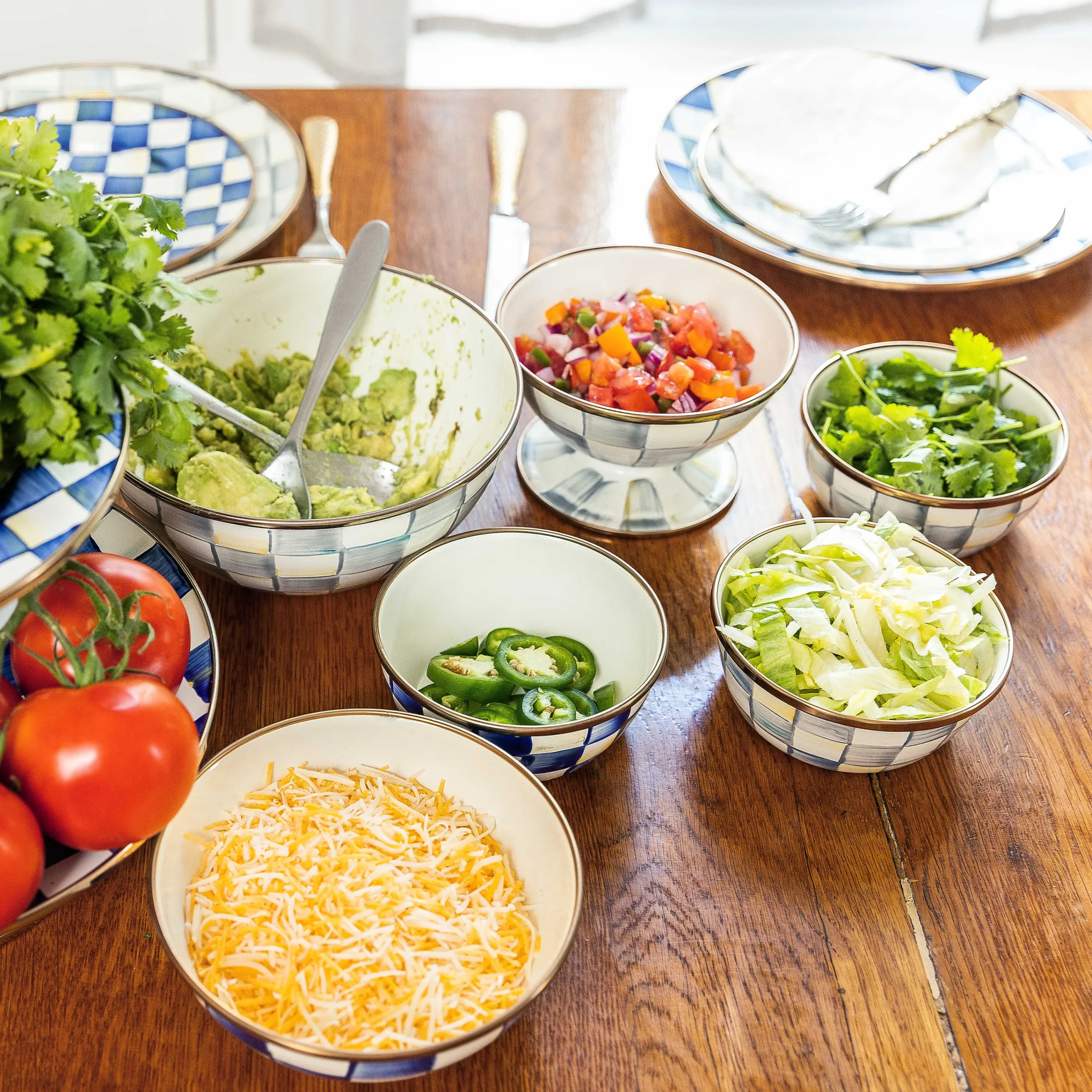 MacKenzie-Childs Bar Entertaining|Serveware<Royal Check Pinch Bowl