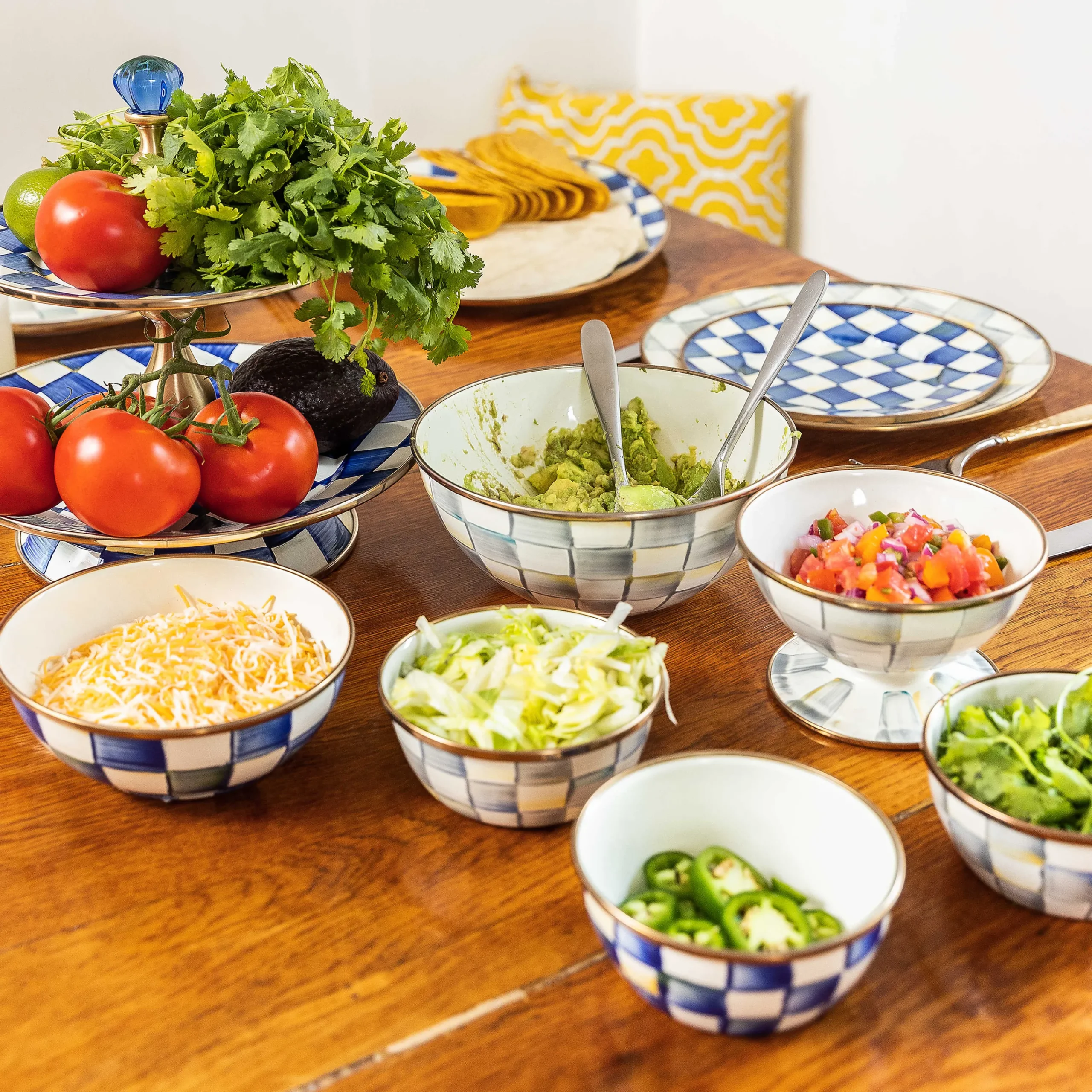 MacKenzie-Childs Bar Entertaining|Serveware<Royal Check Pinch Bowl