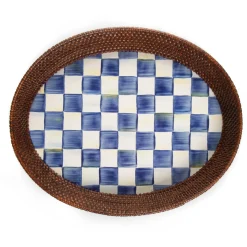 MacKenzie-Childs Bar Entertaining|Serveware<Royal Check Rattan  Enamel Large Serving Tray