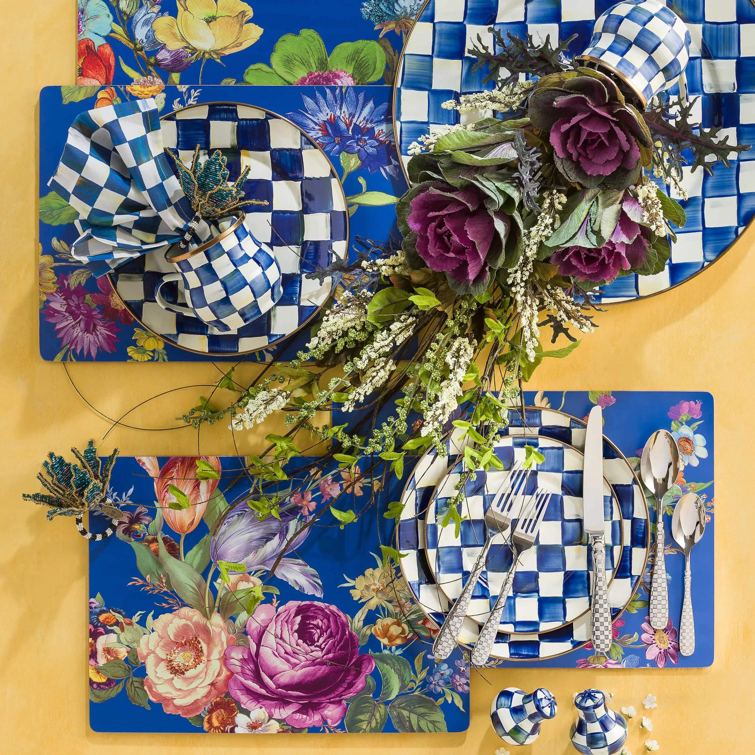 MacKenzie-Childs Table Accessories|Serveware<Royal Check Salt  Pepper Shakers