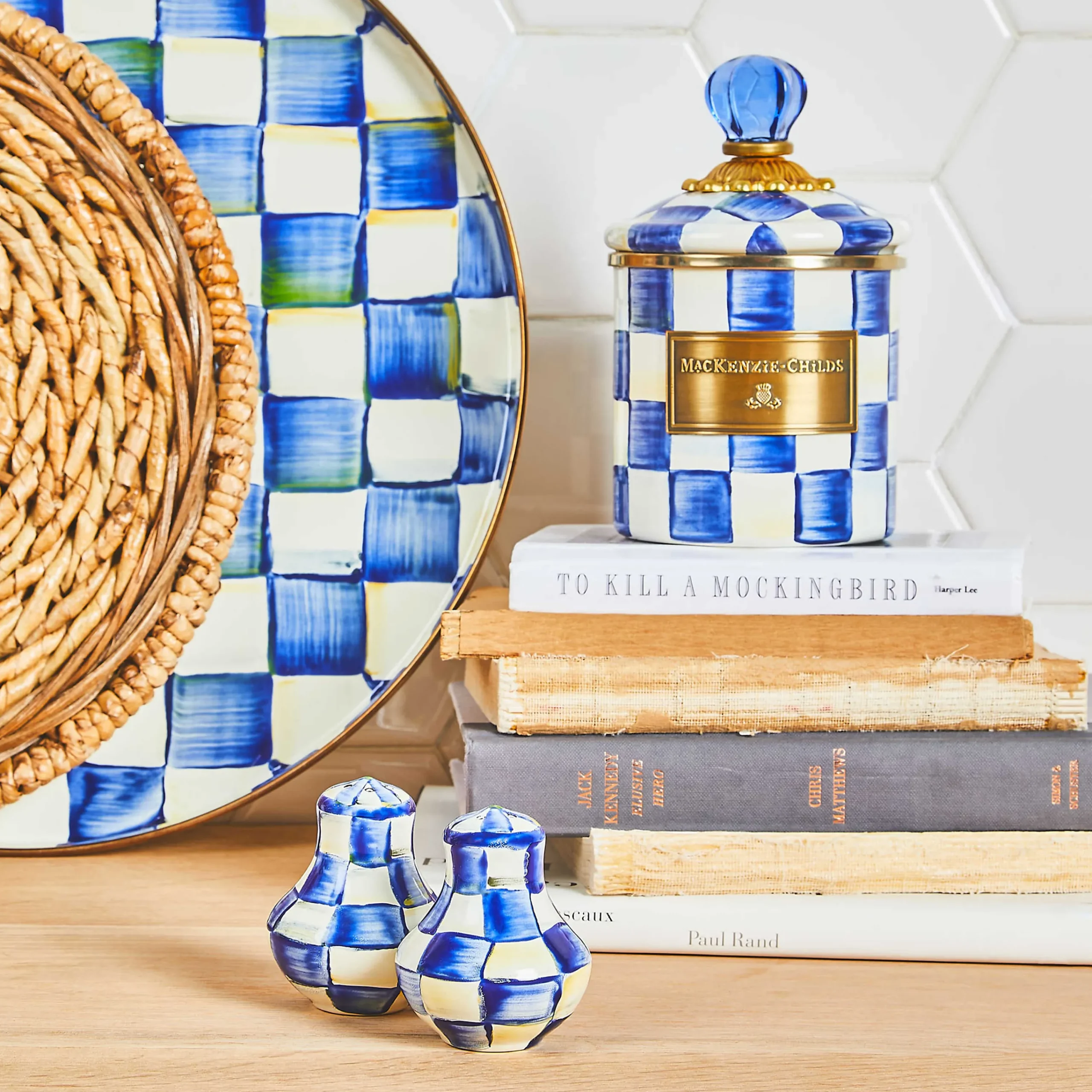 MacKenzie-Childs Table Accessories|Serveware<Royal Check Salt  Pepper Shakers