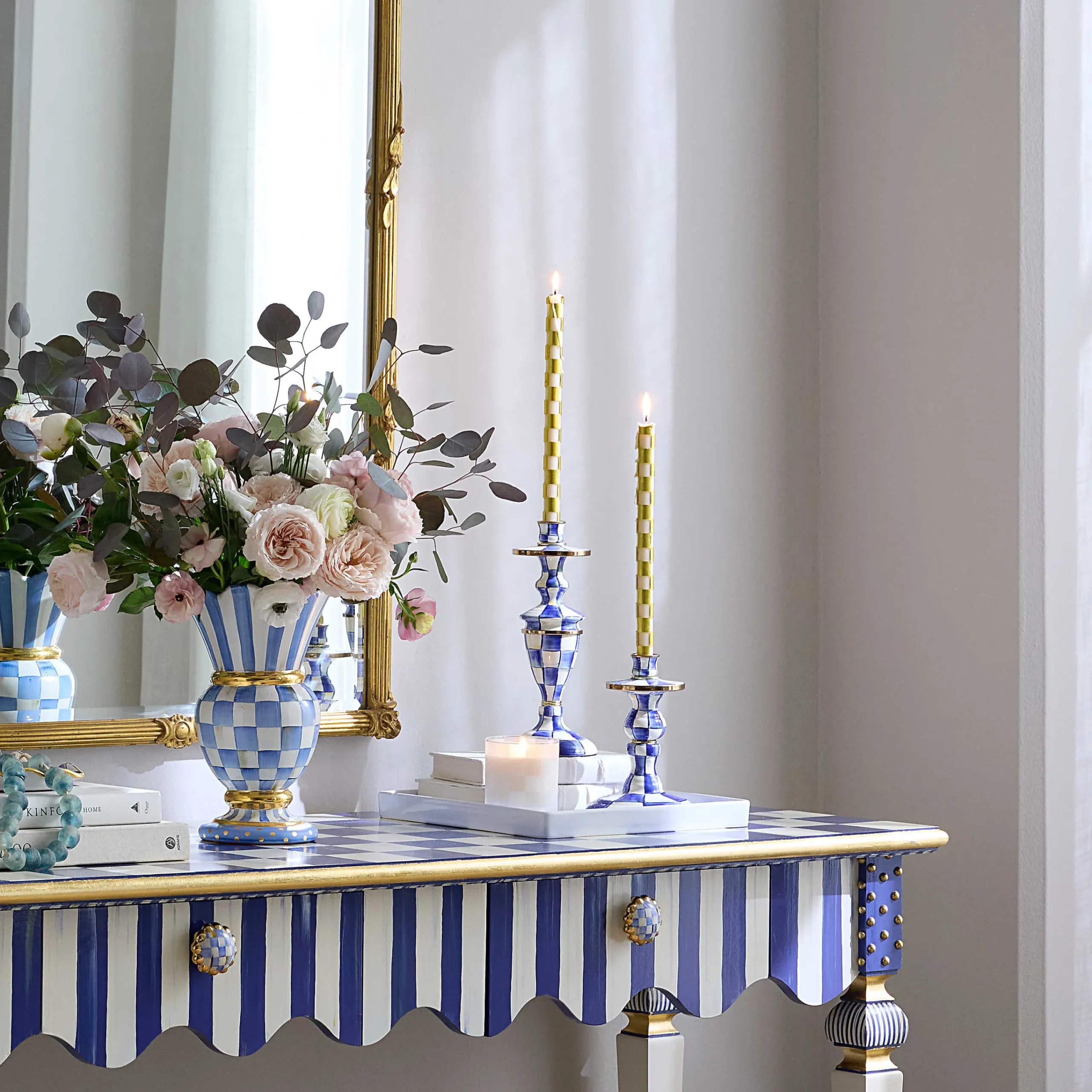 MacKenzie-Childs Candles & Fragrances<Royal Check Small Candlestick