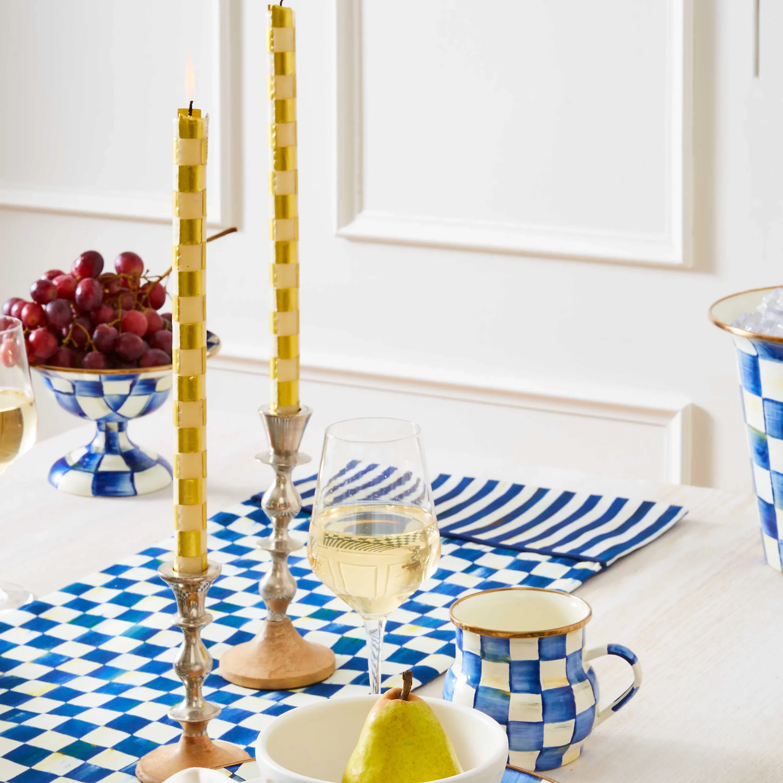 MacKenzie-Childs Serveware<Royal Check Small Compote