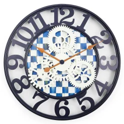 MacKenzie-Childs Room Accents<Royal Check Small Farmhouse Wall Clock