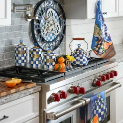 MacKenzie-Childs Room Accents<Royal Check Small Farmhouse Wall Clock