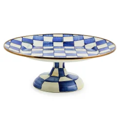 MacKenzie-Childs Serveware<Royal Check Small Pedestal Platter