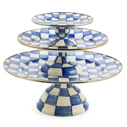 MacKenzie-Childs Serveware<Royal Check Small Pedestal Platter