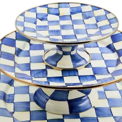 MacKenzie-Childs Serveware<Royal Check Small Pedestal Platter