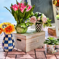 MacKenzie-Childs Spring|Greenery & Florals<Royal Check Tall Vase  Bouquet Set