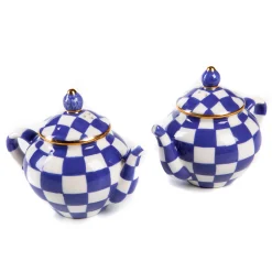 MacKenzie-Childs Table Accessories|Serveware<Royal Check Teapot Salt  Pepper Set