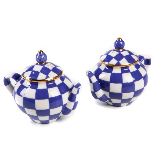 MacKenzie-Childs Table Accessories|Serveware<Royal Check Teapot Salt  Pepper Set