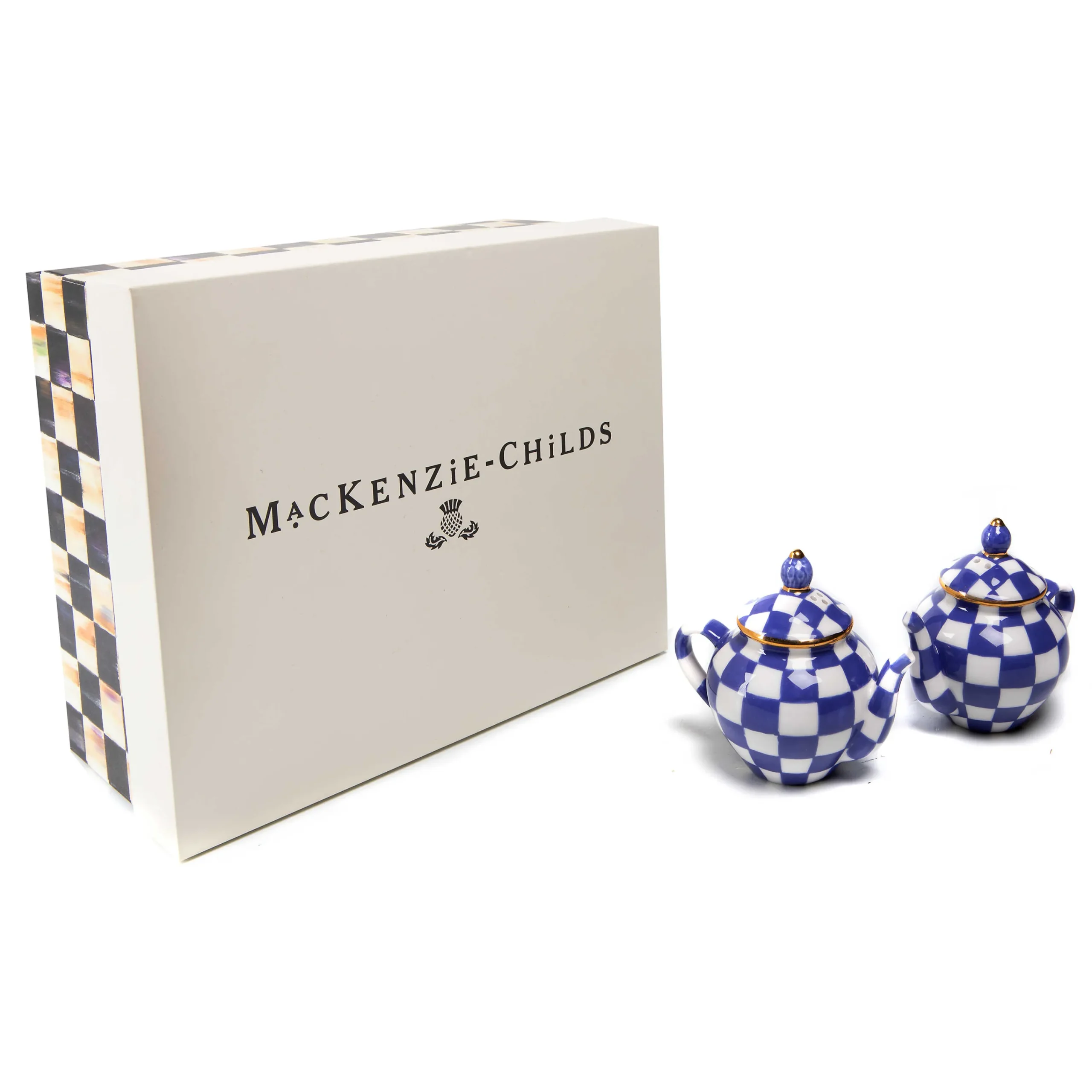 MacKenzie-Childs Table Accessories|Serveware<Royal Check Teapot Salt  Pepper Set