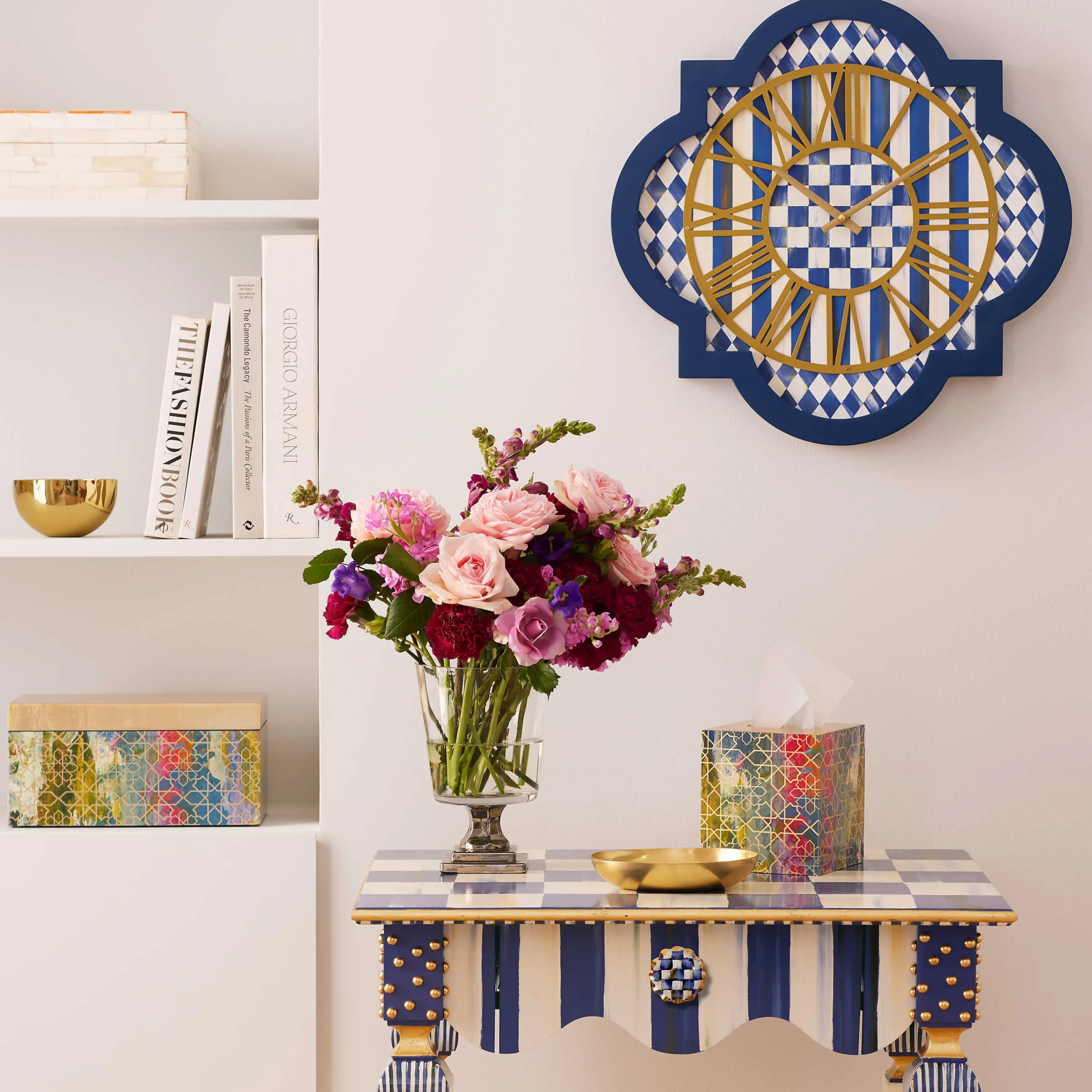 MacKenzie-Childs Room Accents<Royal Check Tile Wall Clock