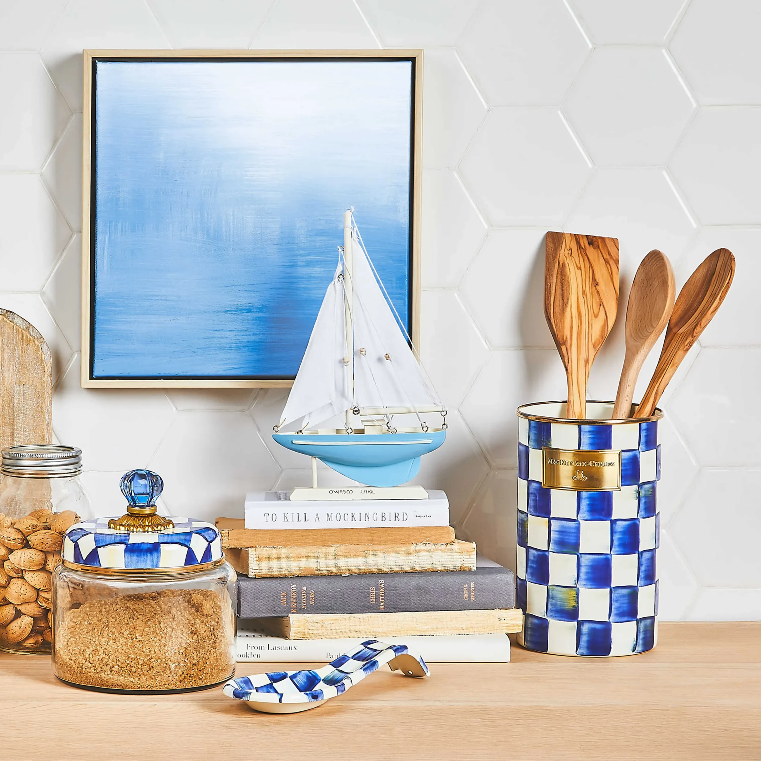 MacKenzie-Childs Kitchen Storage & Organization<Royal Check Utensil Holder