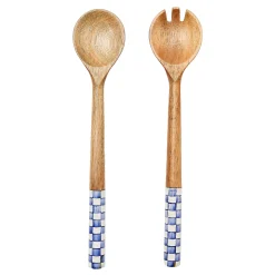 MacKenzie-Childs Serveware<Royal Check Wood Salad Servers