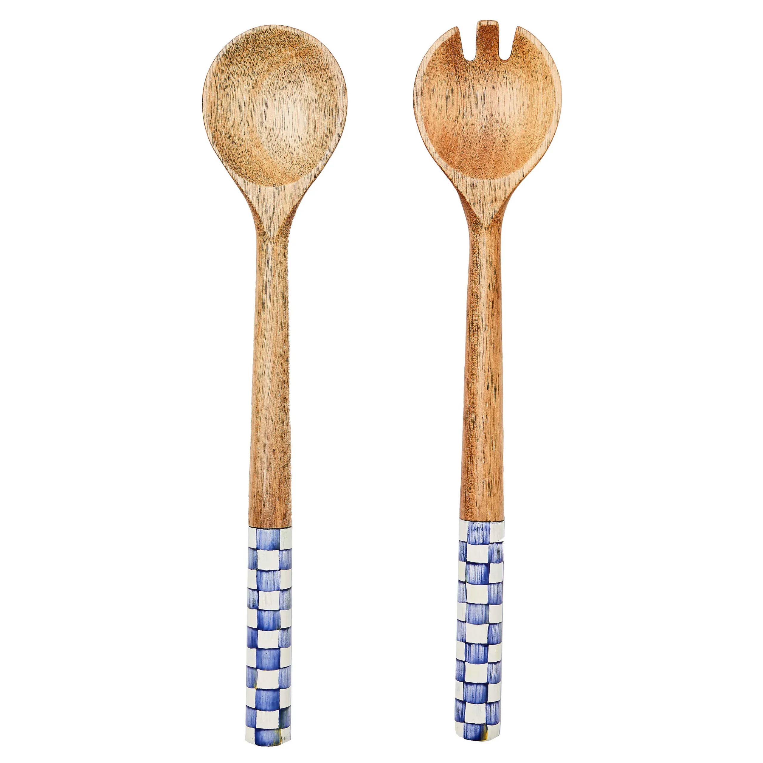MacKenzie-Childs Serveware<Royal Check Wood Salad Servers