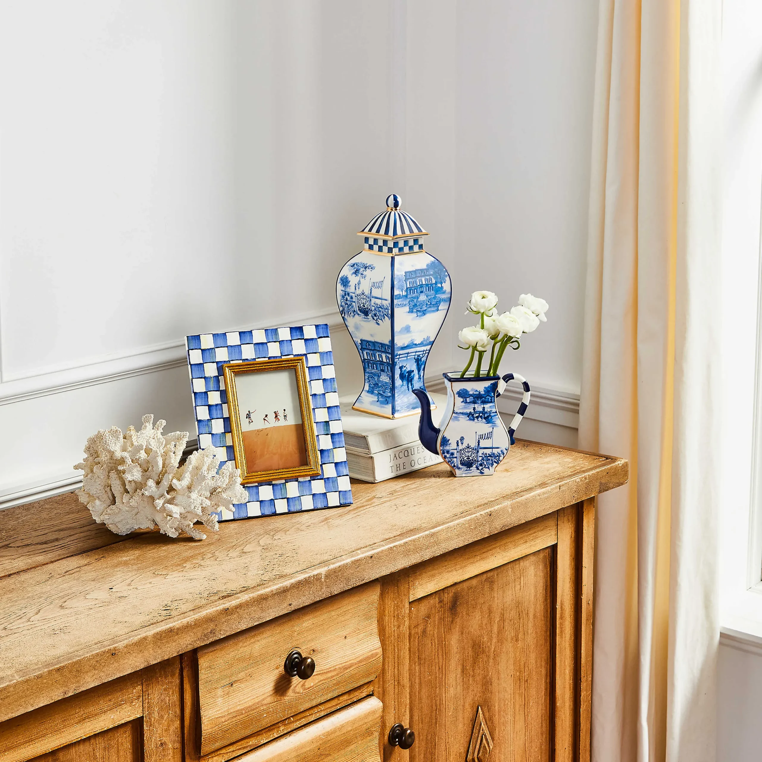 MacKenzie-Childs Kitchen Storage & Organization<Royal Toile Large Ginger Jar