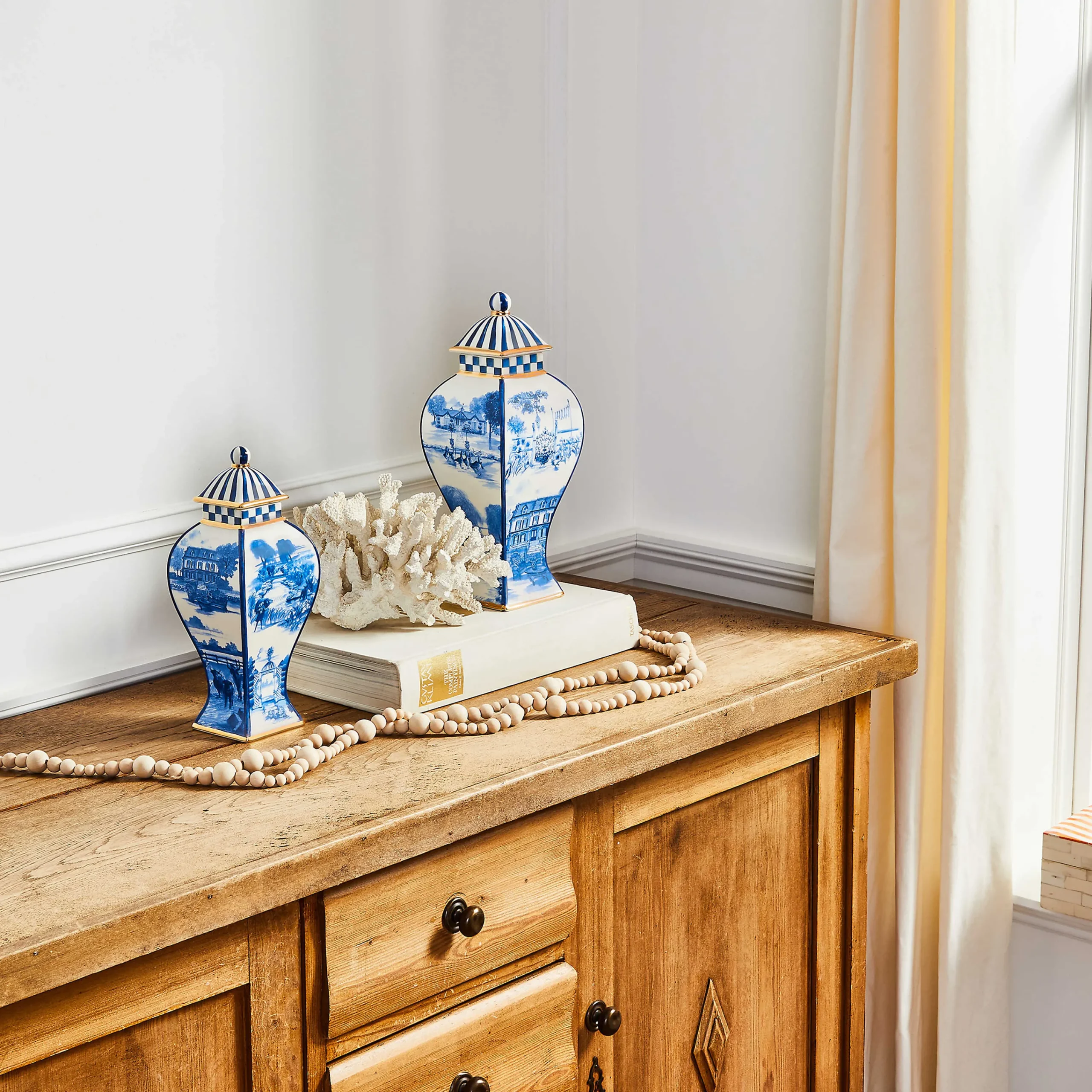 MacKenzie-Childs Kitchen Storage & Organization<Royal Toile Large Ginger Jar