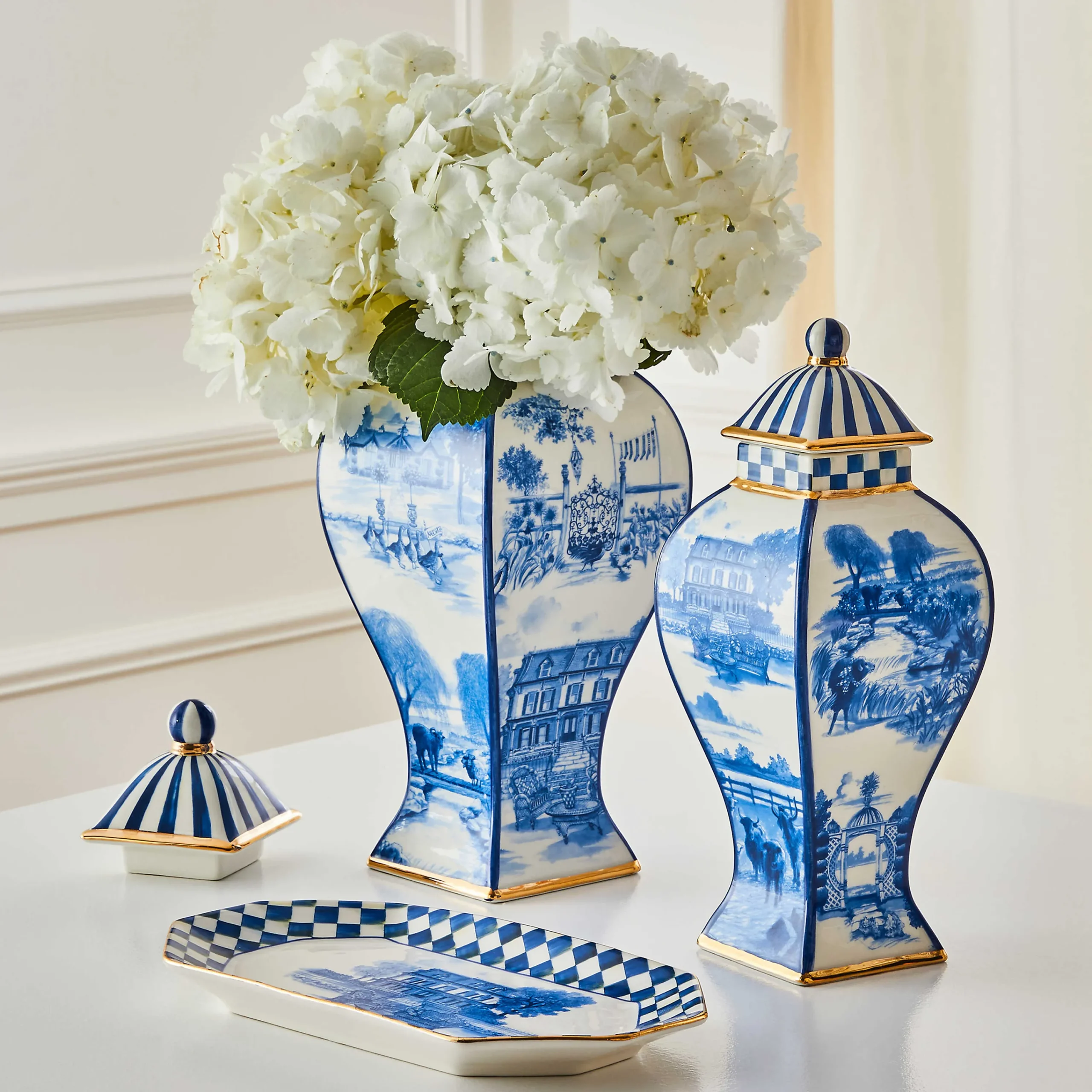 MacKenzie-Childs Kitchen Storage & Organization<Royal Toile Large Ginger Jar