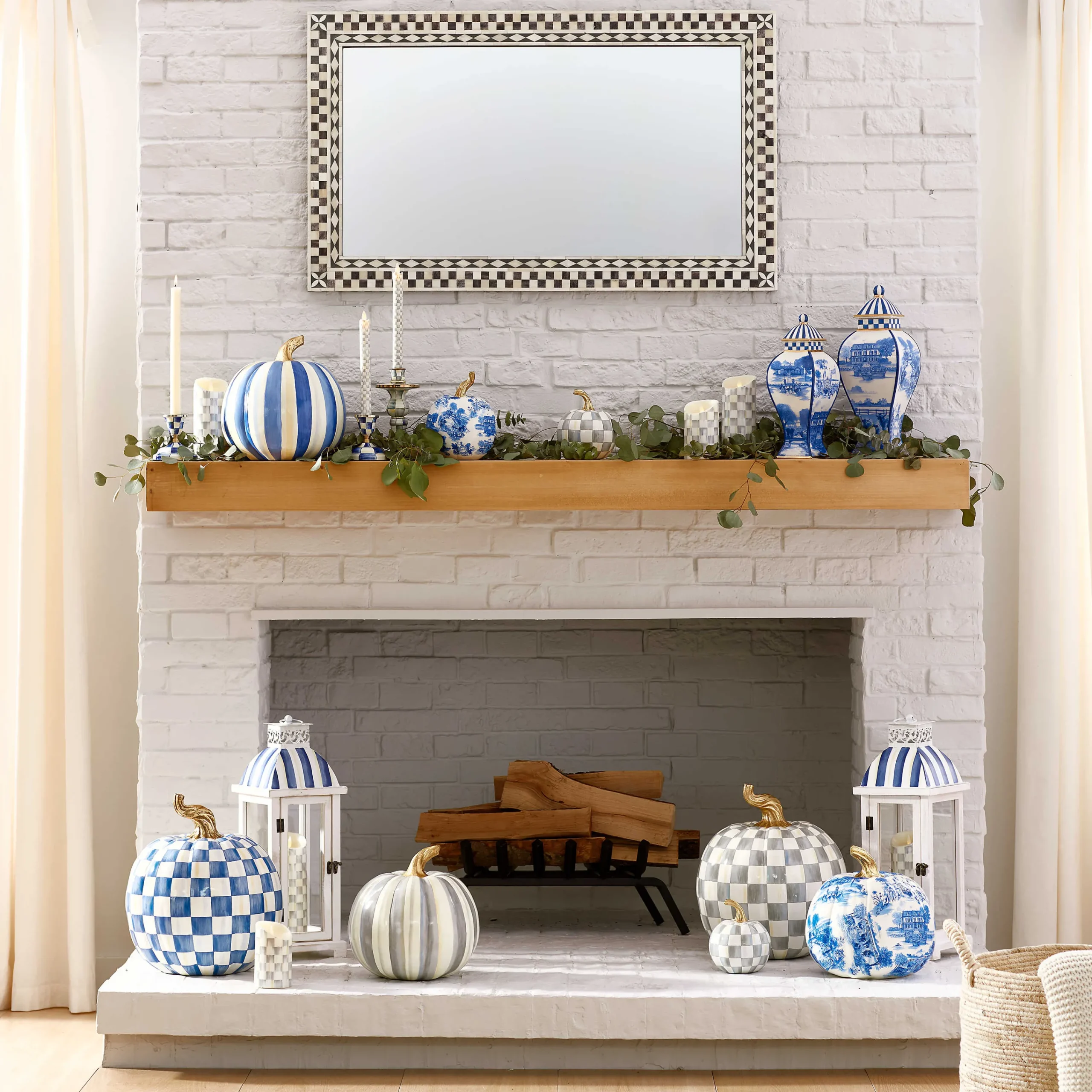 MacKenzie-Childs Pumpkins|The Halloween Shop<Royal Toile Large Pumpkin