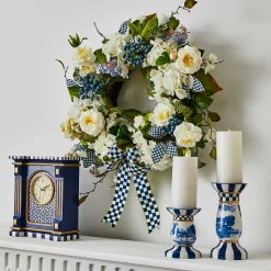 MacKenzie-Childs Room Accents|Table Accessories<Royal Toile Short Pillar Candle Holder
