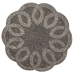 MacKenzie-Childs Table Accessories<Scalloped Black  Silver Beaded Placemat