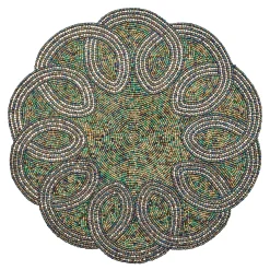 MacKenzie-Childs Table Accessories<Scalloped Emerald Beaded Placemat