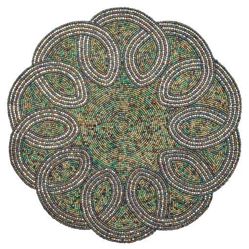 MacKenzie-Childs Table Accessories<Scalloped Emerald Beaded Placemat