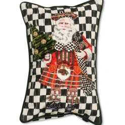 MacKenzie-Childs Holiday|Pillows, Throws, & Cushions<Scottish Santa Vertical Lumbar Pillow