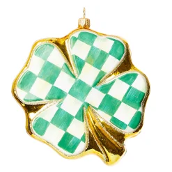MacKenzie-Childs Holiday<Shamrock Glass Ornament