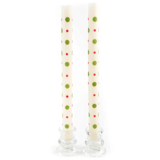 MacKenzie-Childs Holiday|Candles & Fragrances<Small  Large Dots Dinner Candles - Red  Green - Set of 2