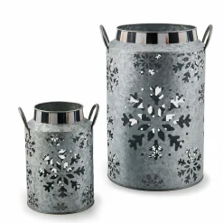 MacKenzie-Childs Outdoor<Snowflake Small Galvanized Metal Lantern