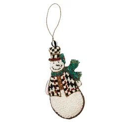 MacKenzie-Childs Holiday<Snowman Beaded Ornament