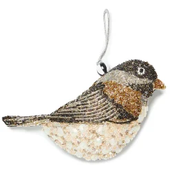 MacKenzie-Childs Holiday<Sparrow Bird Beaded Ornament