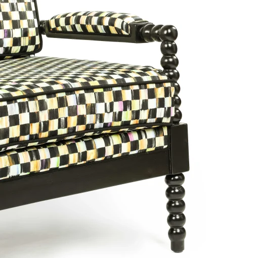 MacKenzie-Childs Outdoor|Spring<Spindle Check Outdoor Loveseat