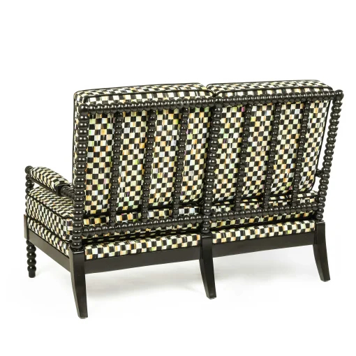 MacKenzie-Childs Outdoor|Spring<Spindle Check Outdoor Loveseat