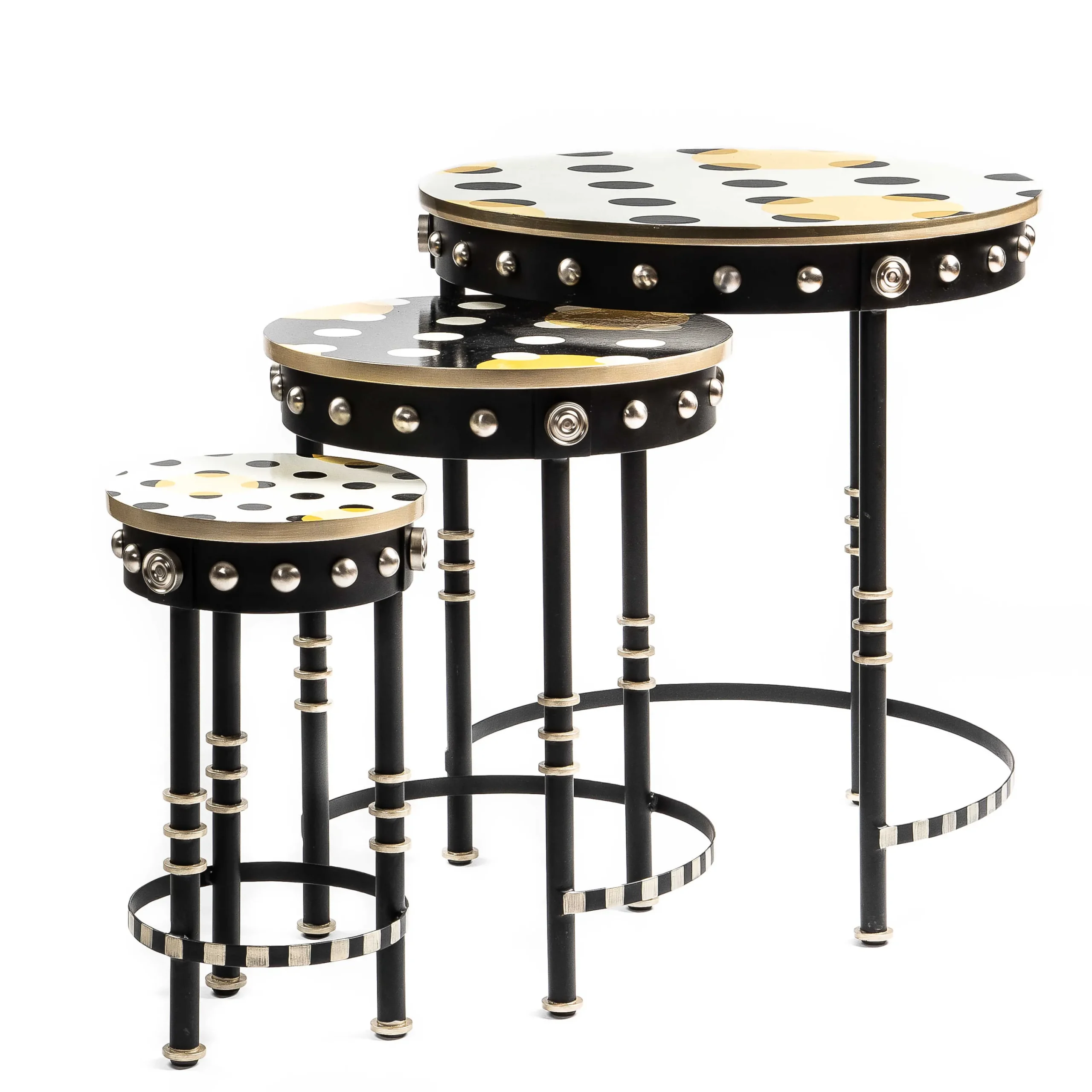 MacKenzie-Childs Living Room<Spot On Nesting Tables, Set of 3