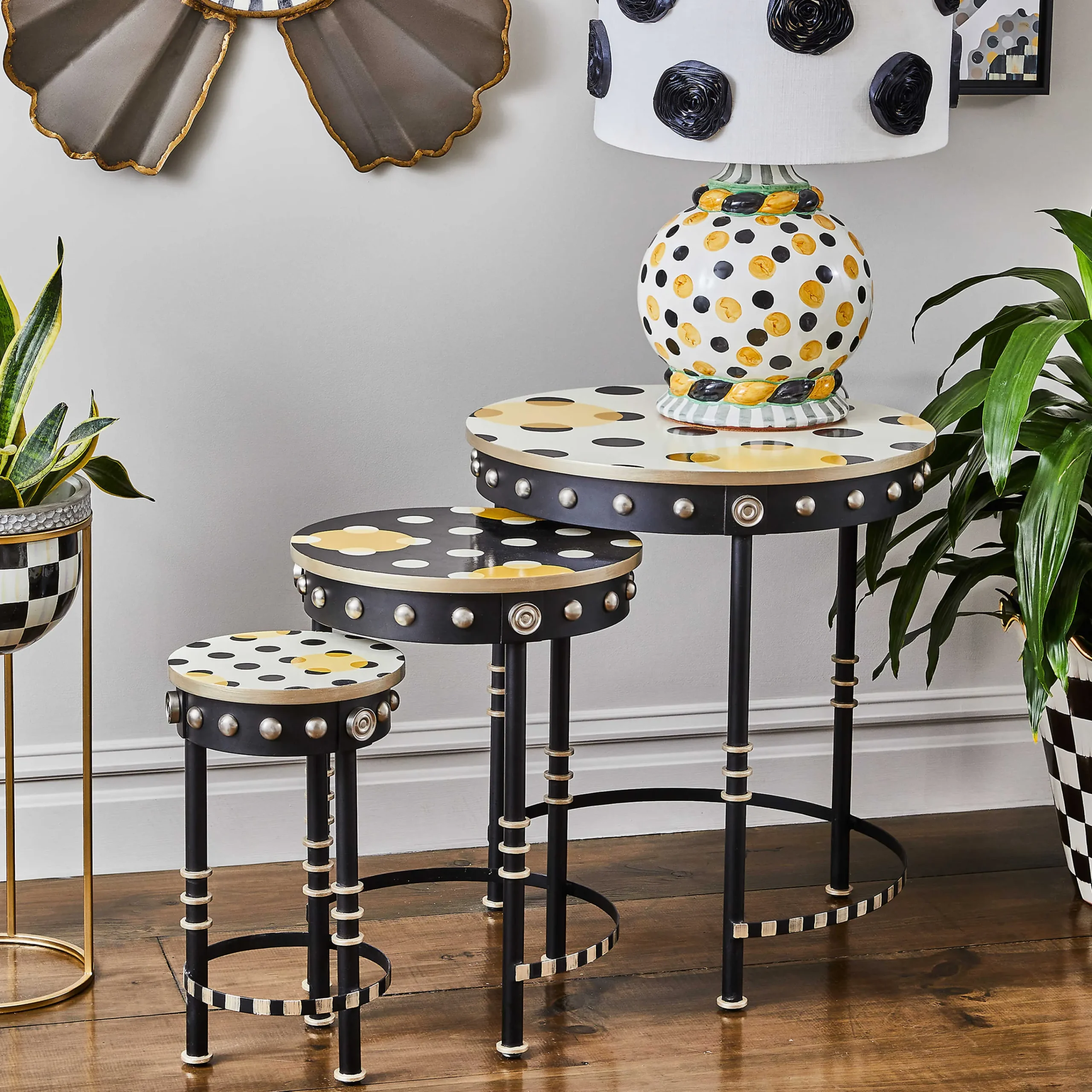 MacKenzie-Childs Living Room<Spot On Nesting Tables, Set of 3