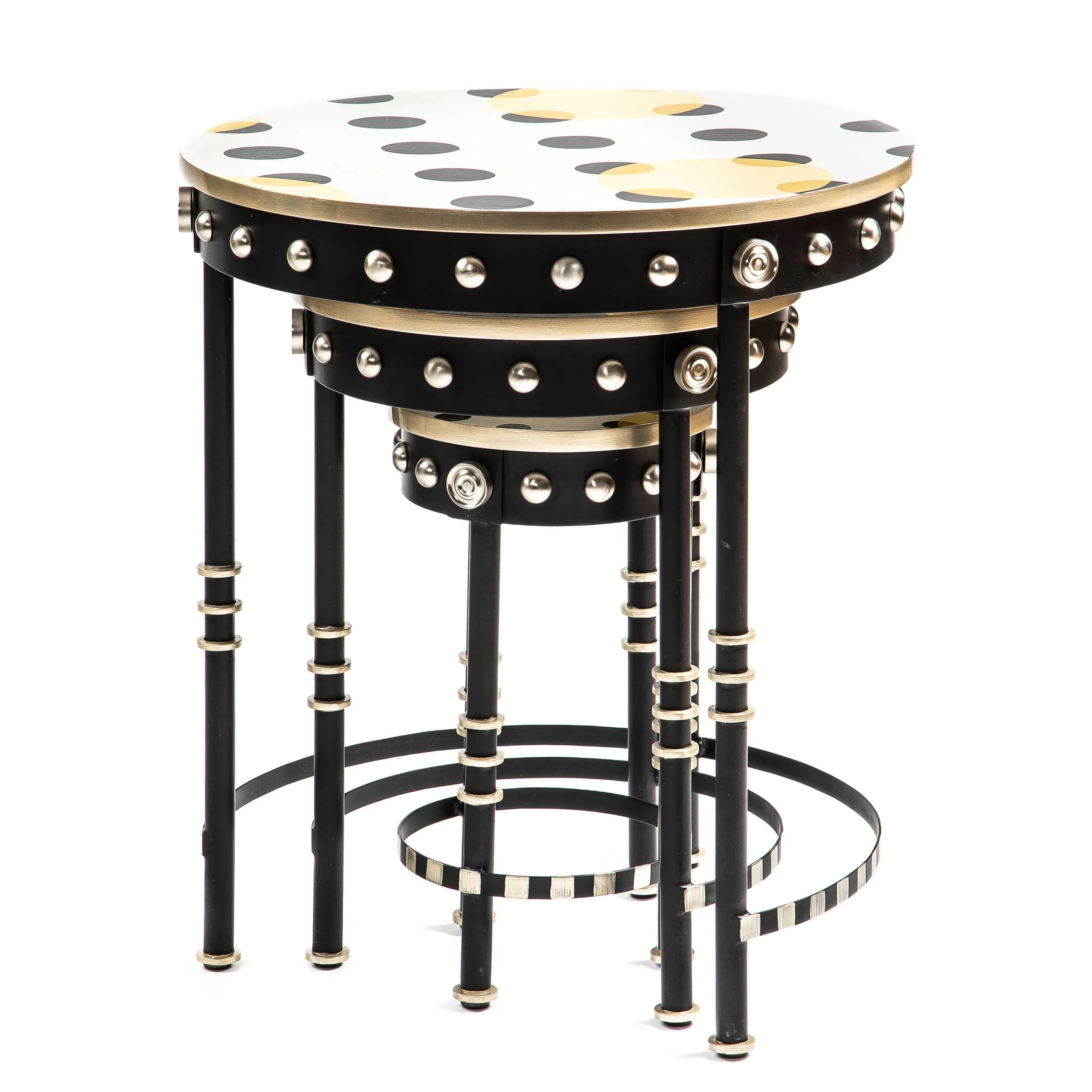 MacKenzie-Childs Living Room<Spot On Nesting Tables, Set of 3