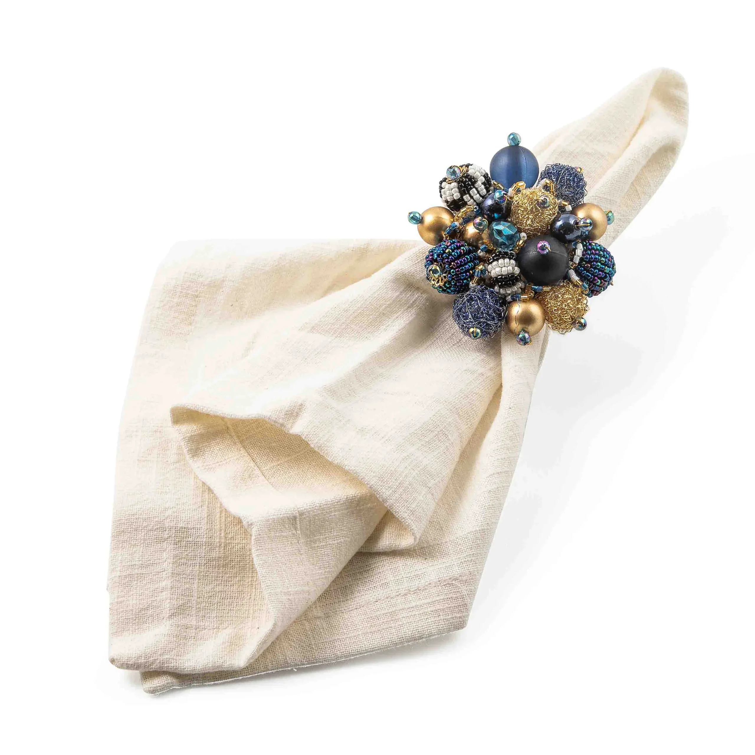 MacKenzie-Childs Holiday|Kitchen & Dining Sets<Starry Night Beaded Napkin Rings, Set of 4