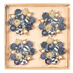 MacKenzie-Childs Holiday|Kitchen & Dining Sets<Starry Night Beaded Napkin Rings, Set of 4