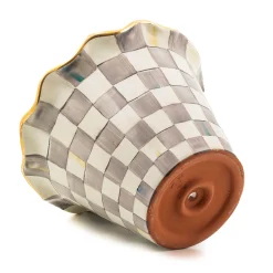 MacKenzie-Childs Spring|The Fall Shop<Sterling Check 8 Ceramic Garden Pot