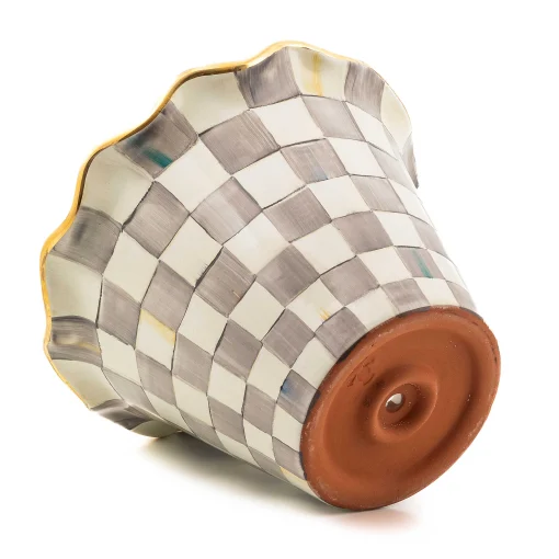 MacKenzie-Childs Spring|The Fall Shop<Sterling Check 8 Ceramic Garden Pot
