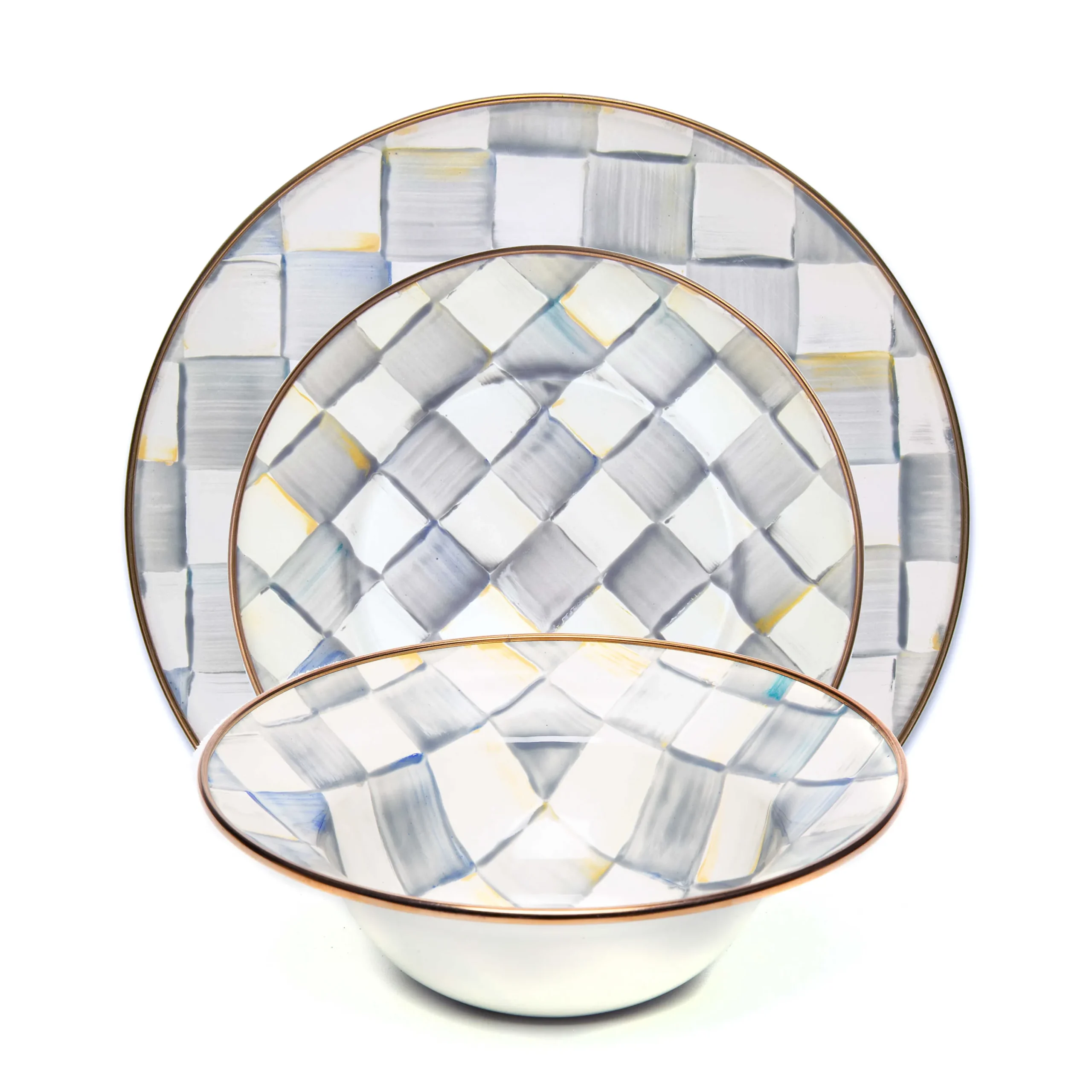 MacKenzie-Childs Kitchen & Dining Sets|Dinnerware & Flatware<Sterling Check 3 Piece Place Setting