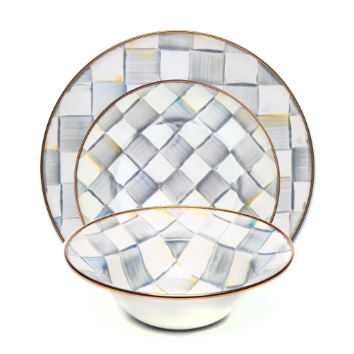 MacKenzie-Childs Kitchen & Dining Sets|Dinnerware & Flatware<Sterling Check 3 Piece Place Setting