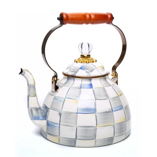 MacKenzie-Childs Fall Entertaining|Tea Kettles<Sterling Check 3 Quart Tea Kettle